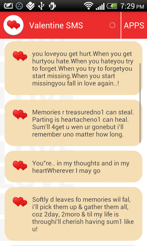   Valentine SMS- screenshot 