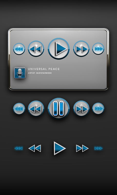 Poweramp Widget Lightblue Robo Screen 2