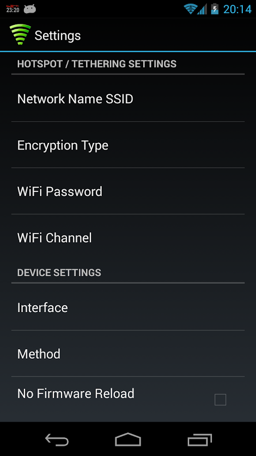   WiFi Tether Router: captura de tela 