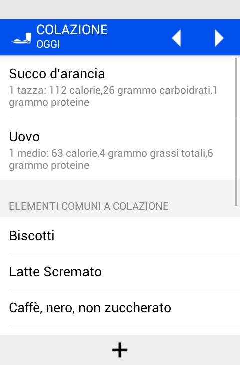 Diario alimentare Screen 1