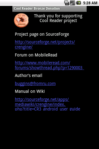 Cool Reader Bronze Donation Screen 2