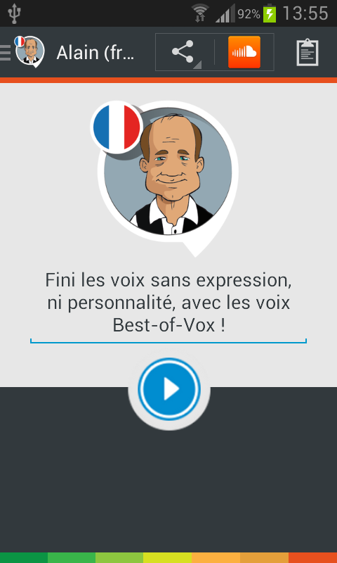 Android application Alain voice (French) screenshort