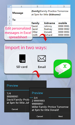 ExcelSMS Group sms plug-in 2