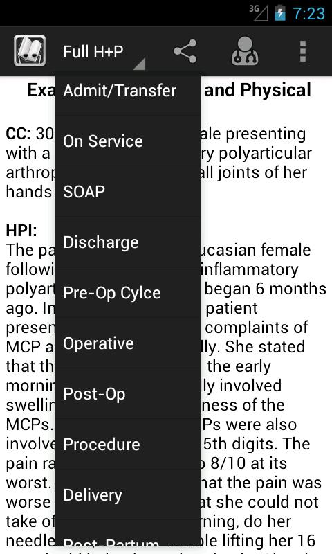 Notes &amp; Orders: Medical Tool Screen 2