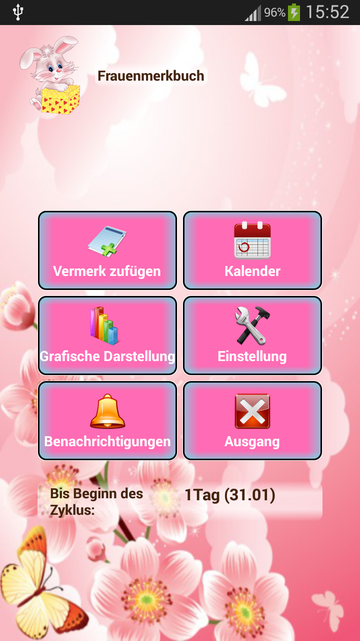 Android application Woman diary PRO screenshort