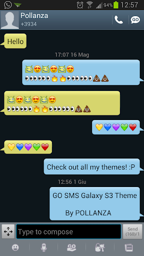 GO SMS Galaxy S3 테마로 이동합니다