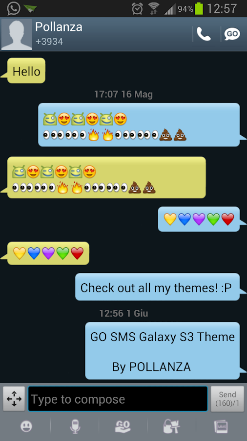 GO SMS Galaxy S3 Theme - screenshot