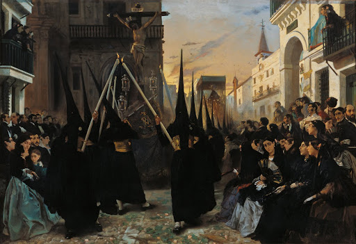 A Confraternity in Procession along the Calle Génova, Seville