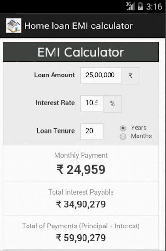 Home loan EMI Calculator