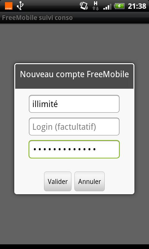 FreeMobile Suivi Conso Screen 2
