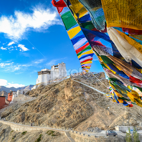Prayers Flags to Tsemo by Dan FotoWorx - Landscapes Mountains & Hills