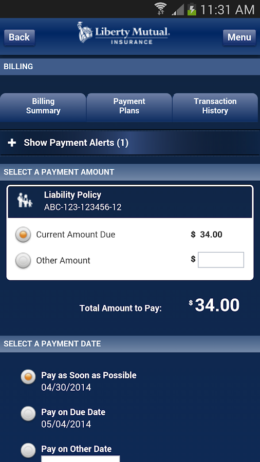 Liberty Mutual Mobile - screenshot