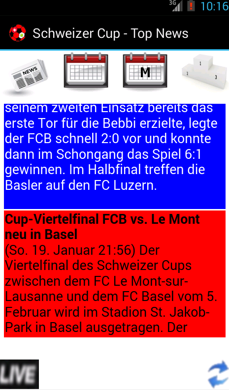 CH Fussball News Screen 2