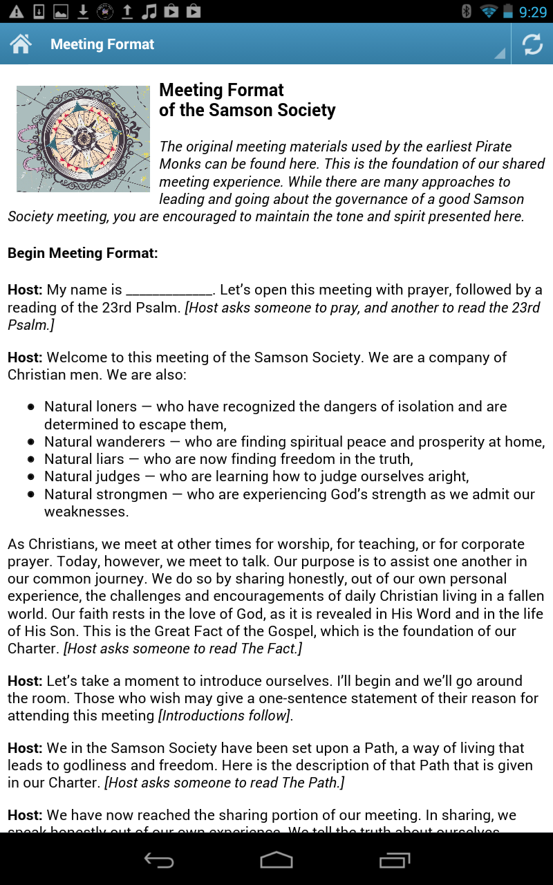 Samson Society Meeting Guide Screen 2