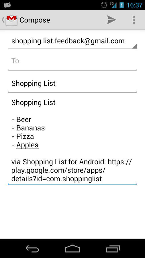 Приложение Список покупок на Андроид