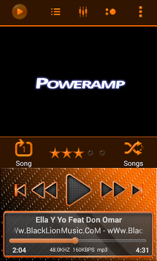 Poweramp Skin Orange Neon