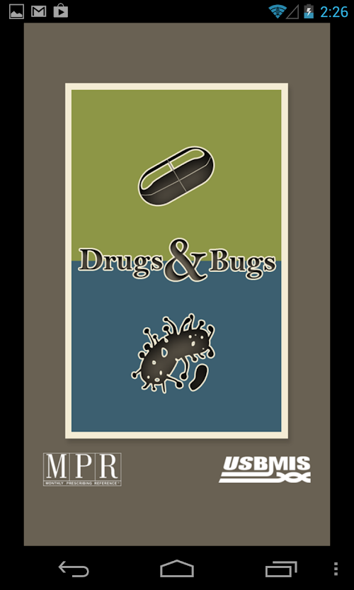 Android application Drugs &amp; Bugs screenshort