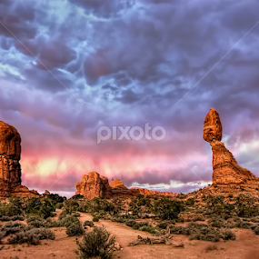 Balanced Rock and Friends, Arch Park UT by Bruce Martin - Landscapes Caves & Formations