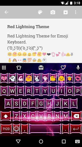 Red Lightning Emoji Keyboard