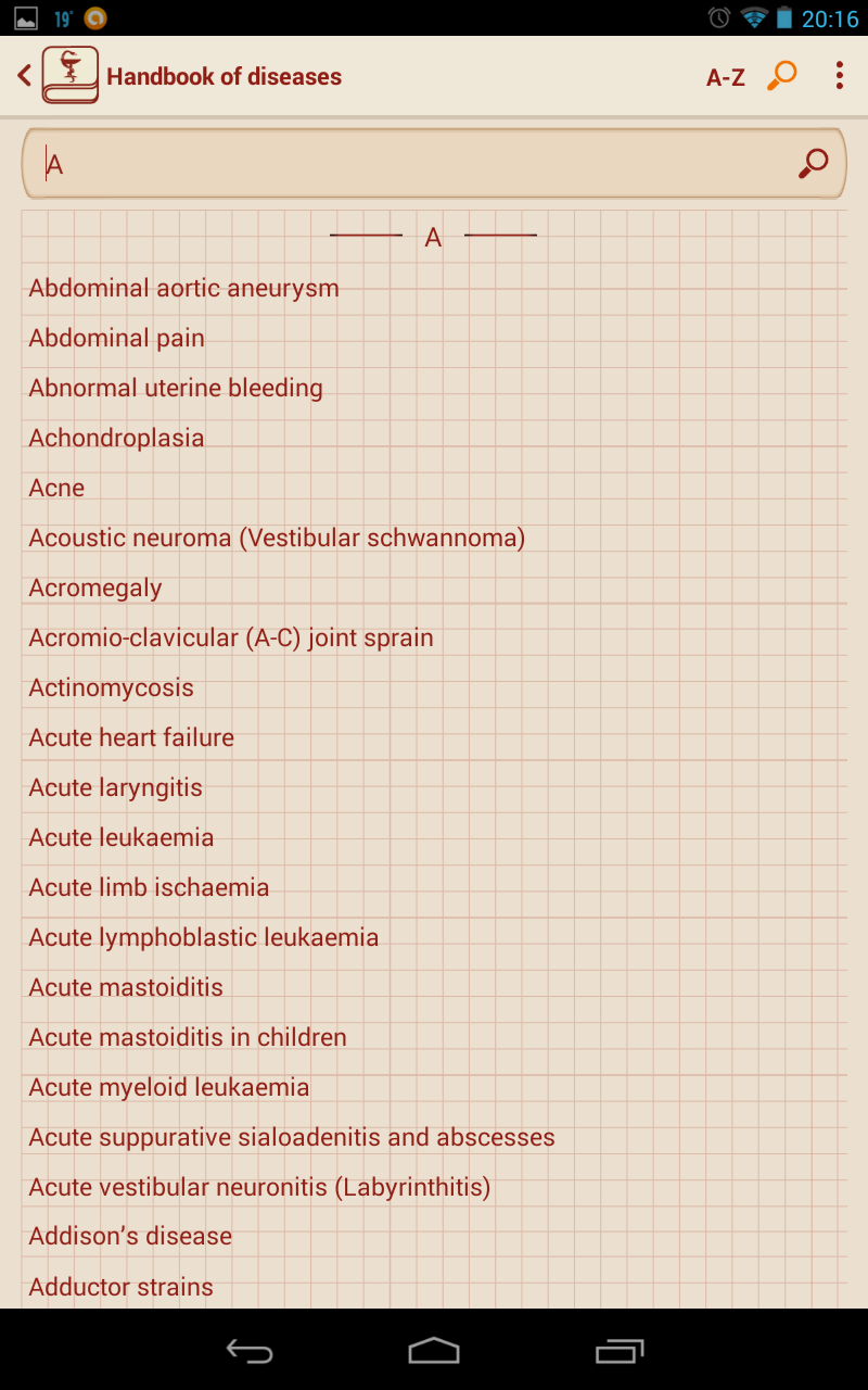 Handbook of diseases Screen 3