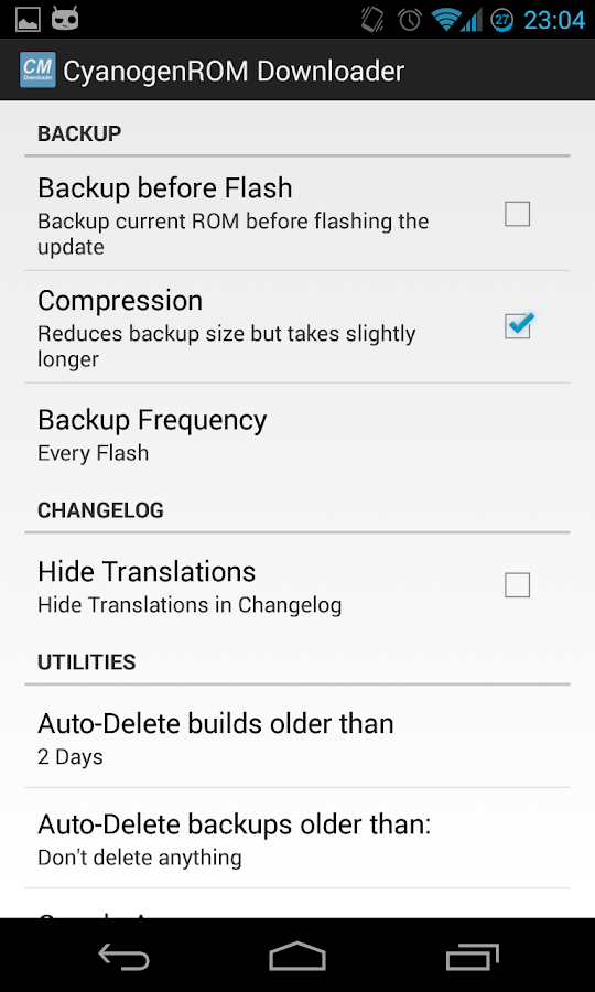 Cyanogen ROM Downloader - screenshot