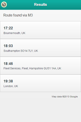 ETA Journey Planner Screen 2