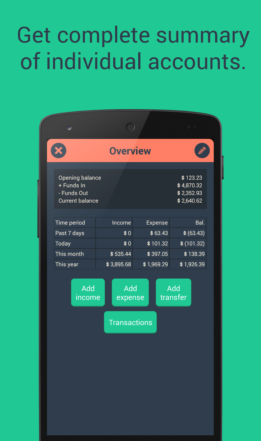 Home budget with sync Screen 3