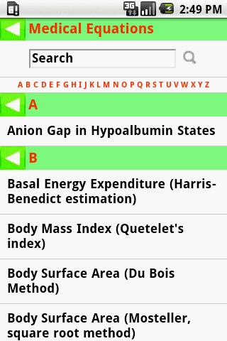 MedCalc 3000 Nutrition Screen 2