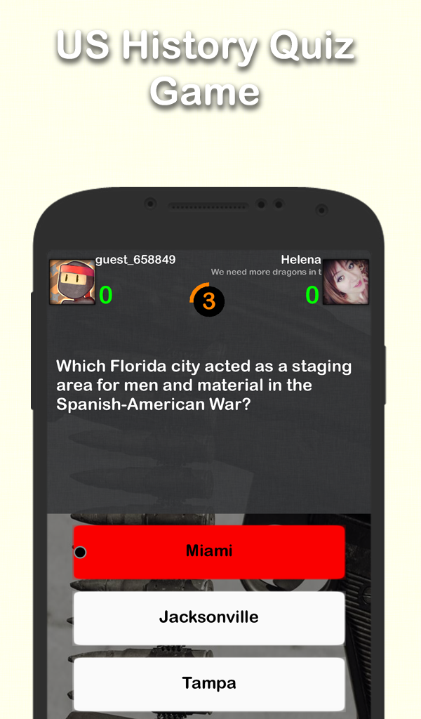 Android application US History Trivia screenshort