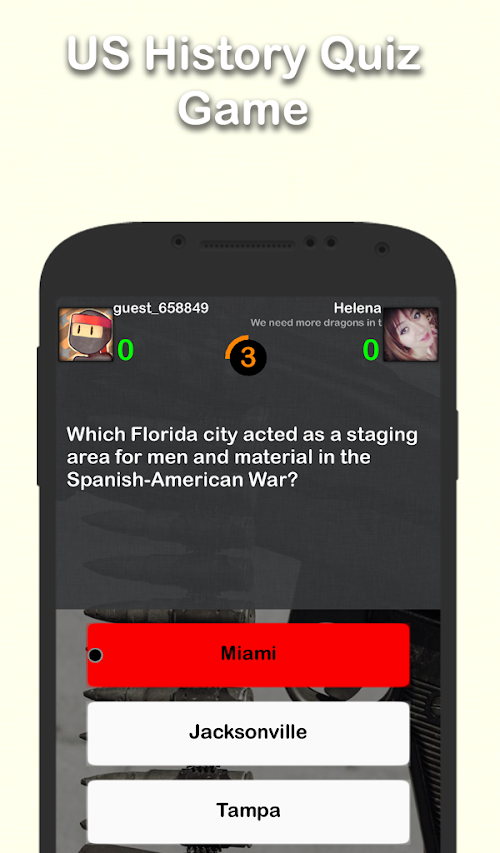 Android application US History Trivia screenshort
