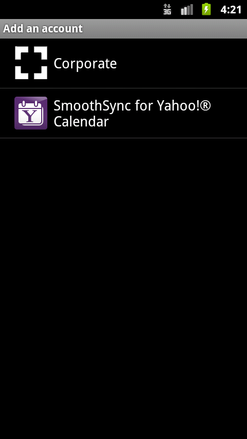 Android application SmoothSync for Yahoo!® Calenda screenshort