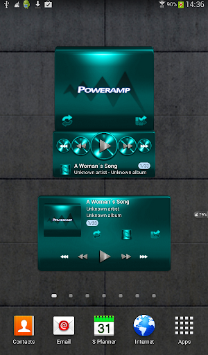 Poweramp widget TURQUOISE META