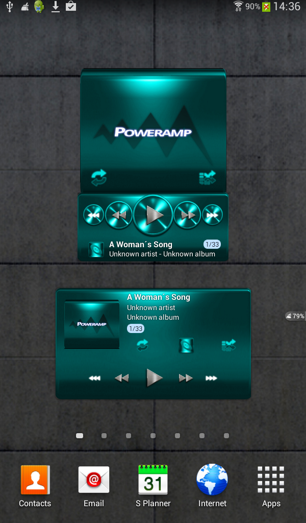 Poweramp widget TURQUOISE META Screen 1