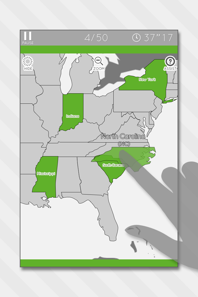 Android application Enjoy Learning U.S. Map Puzzle screenshort