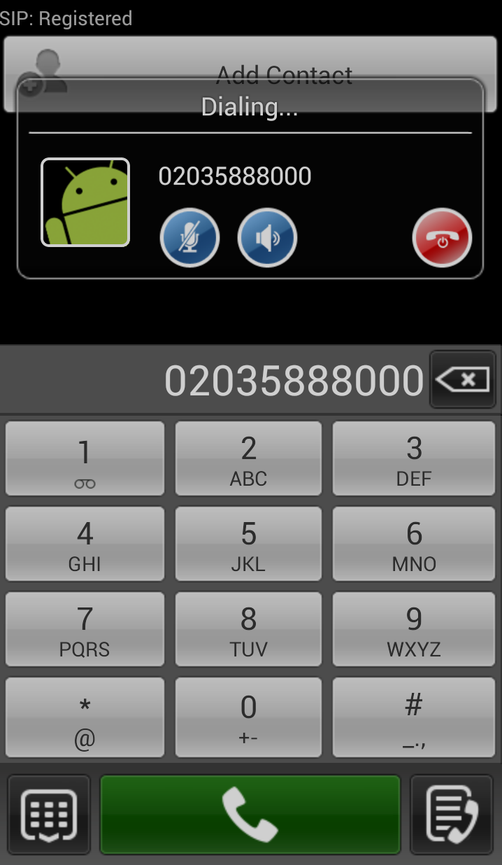 Orbtalk Softphone App Screen 2