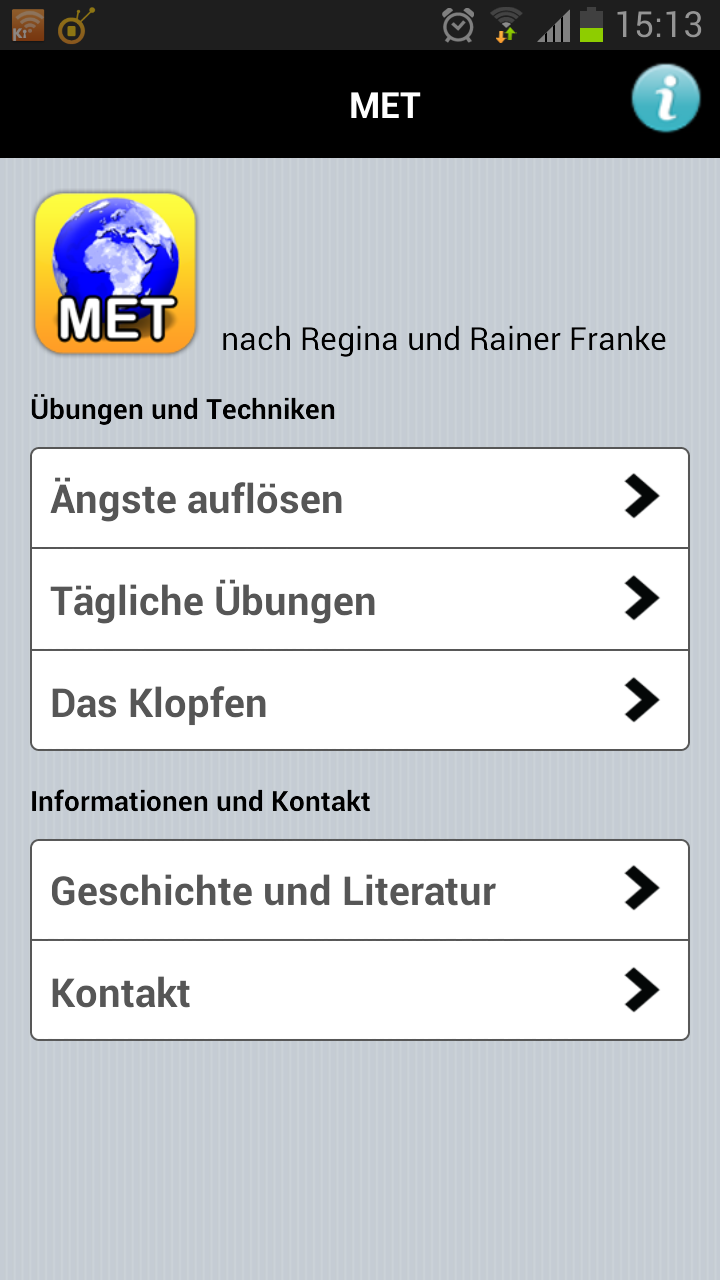 Android application MET-Tapping-eft solving fears screenshort