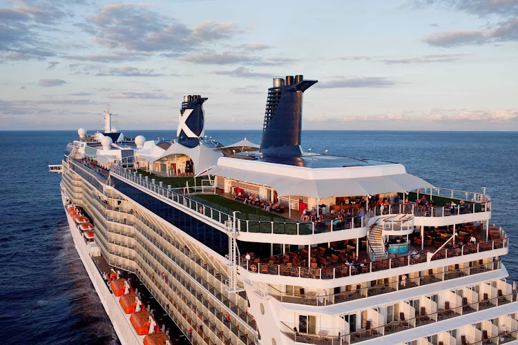 Head to one of the top decks of Celebrity Eclipse for a front-row seat to a beautiful sunset.