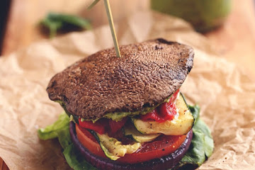 Roasted Vegetable Sandwich with Avocado-Basil Aioli
