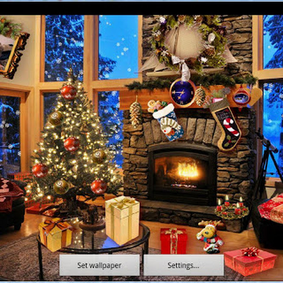 New Christmas Fireplace Background Images