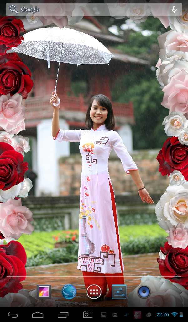 Android application Roses live photo frame screenshort