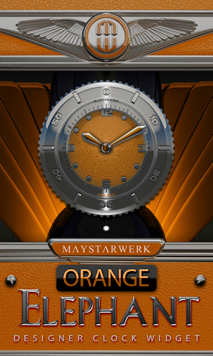 Clock Widget Orange Elephant