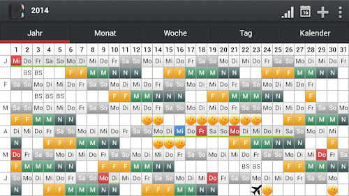 Android application Urlaubsplan screenshort