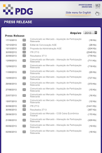 Relações com Investidores PDG Screenshots 3