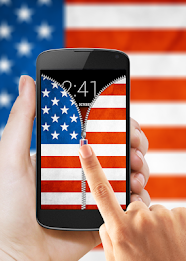 US Flag Zipper Lock Screen poster 21