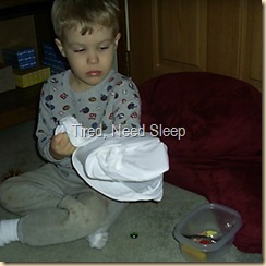 sensory game with pillow case