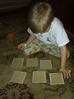 sandpaper grades sensory matching game