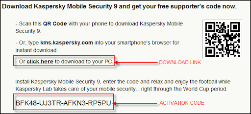kaspersky mobile security activation code