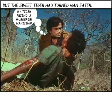 Shashi sees a man killed by the tiger