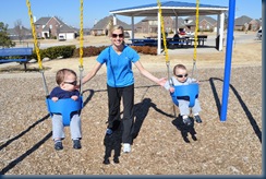 Mom and her boys getting the swingin' on
