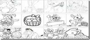 Planse de colorat cu iepurasi de Pasti – Desene de colorat pentru copii – Imagini cu iepurasi si oua de Paste_1268815117858